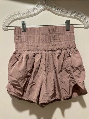 FP Movement by Free People Mauve Pink Smocked Bubble Shorts